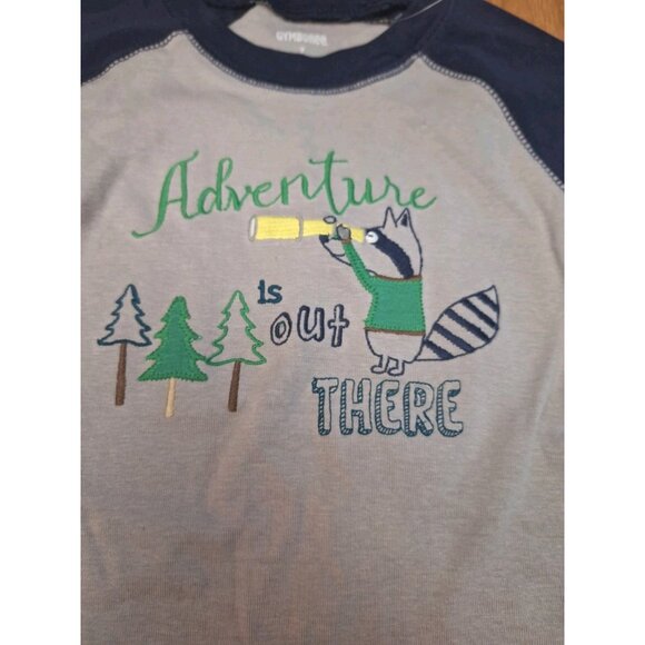 Gymboree Long Sleeve Gray Blue Adventure Cotton T-Shirt Size 7 New - Picture 2 of 9